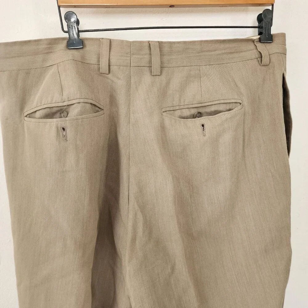 Banana Republic 38L Mens Pants Linen Wool Cotton Blend 35